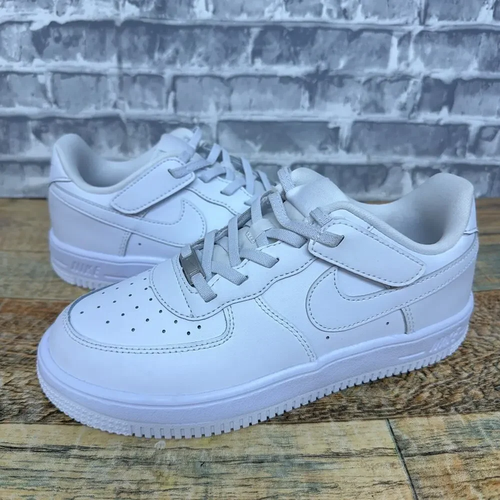Nike Air Force 1 Low Easy On Triple White IH4498-101 PS Youth Size 3Y New